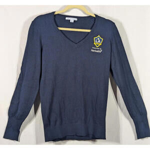 LA Galaxy Sweater Women's V Neck Navy Blue M 60/40 Cotton/Nylon Port Authority